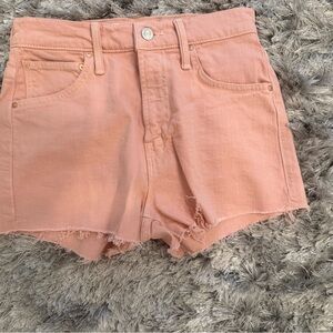 MOTHER Peach Cutoff Denim Shorts